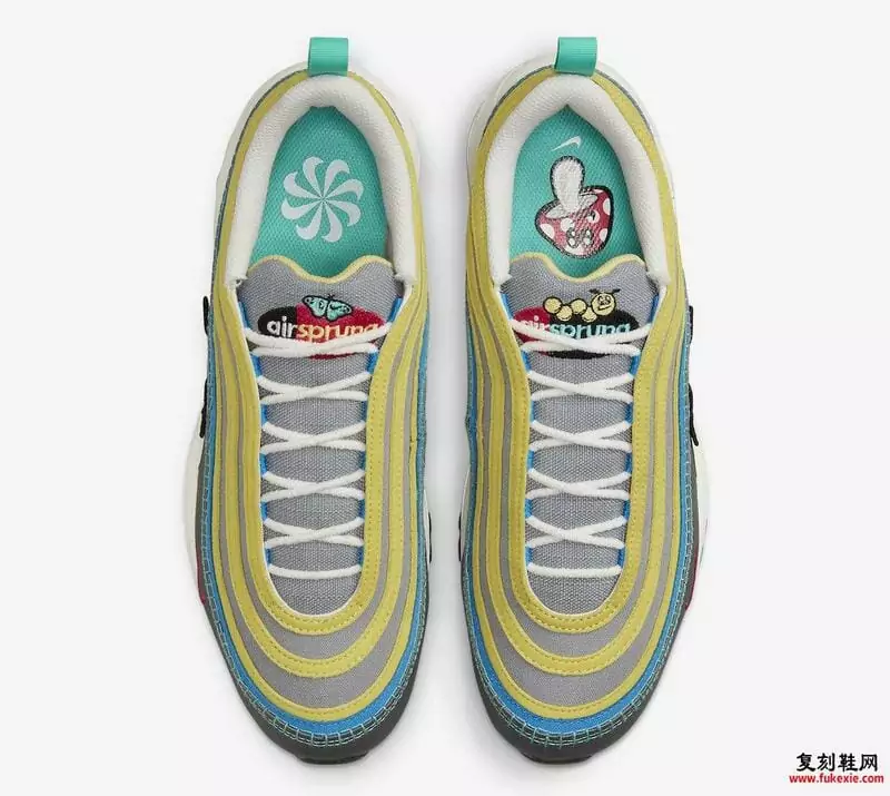 nike air max 97 air sprung homme et femme pourpre jaune gris2